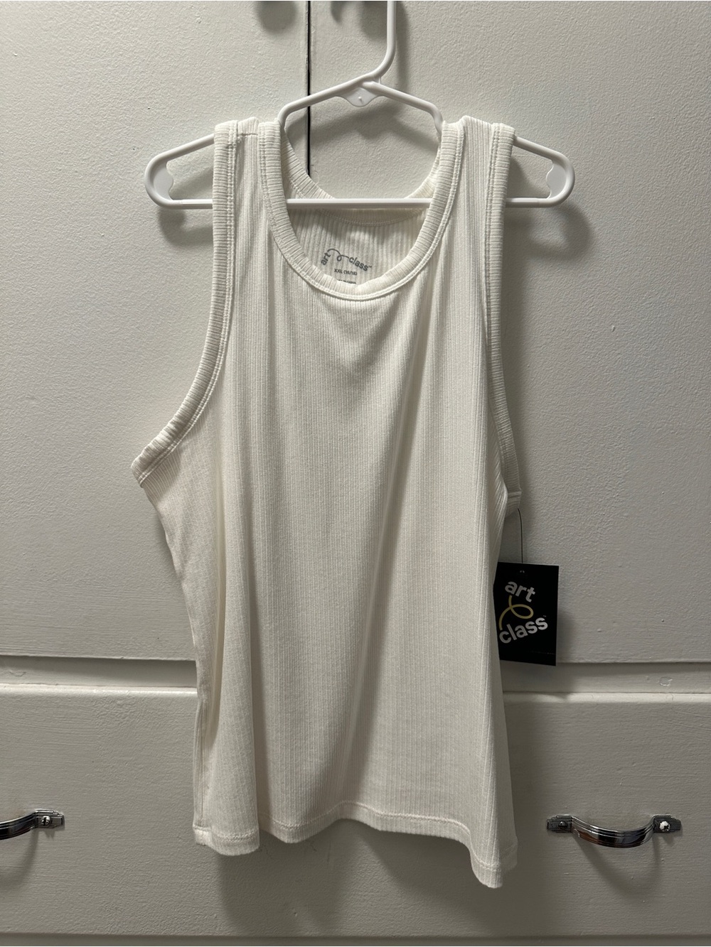 Art & Class white ribbed racer back tank top - XXL (16/18)